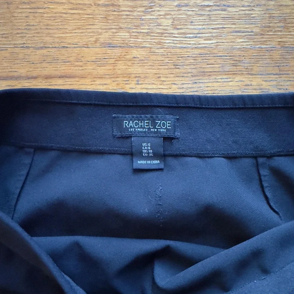 Rachel Zoe Mini Skirt Cocktail Party Black Career Wear with Slit Size 6‎